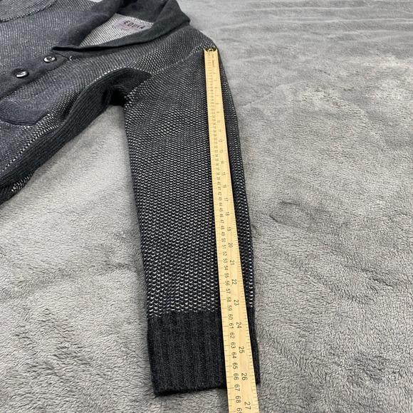 Seduka Sweater Mens XL Lambs wool Blend Shawl Collar Cardigan Elbow Patches Grey - Picture 5 of 11